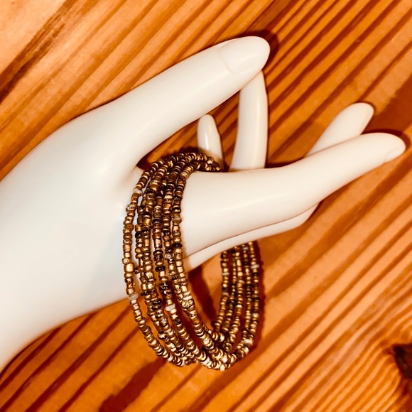 TWO PIECE BRACELET SET -- INDIAN BEADS - Picture 3 of 4